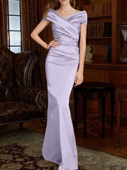 Off-the-Shoulder Column Gowns for the Mother of the Bride