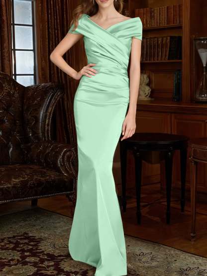 Off-the-Shoulder Column Gowns for the Mother of the Bride