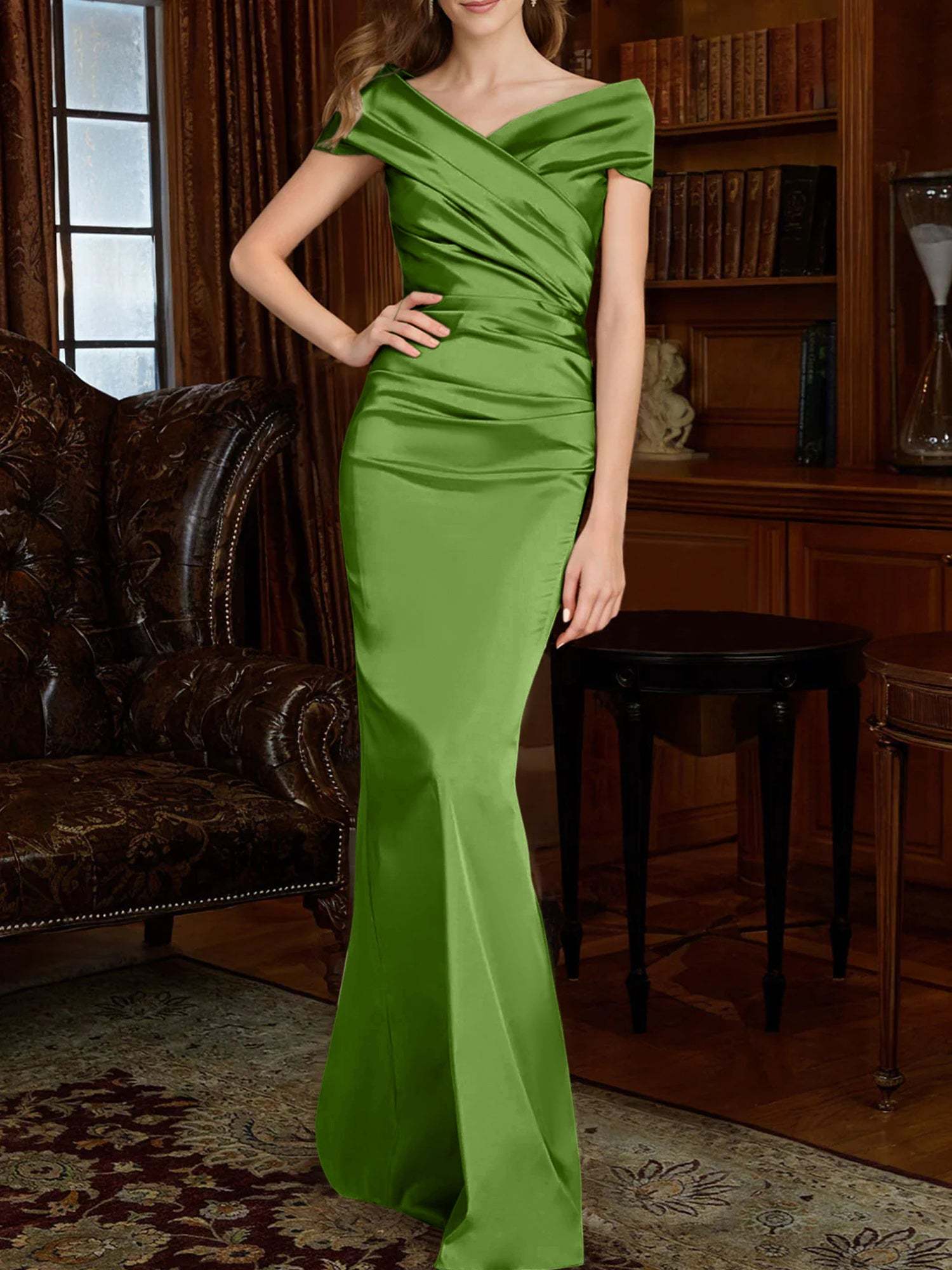Off-the-Shoulder Column Gowns for the Mother of the Bride