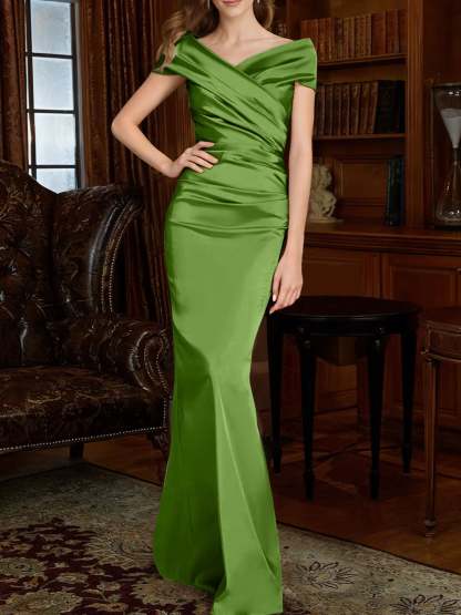 Off-the-Shoulder Column Gowns for the Mother of the Bride