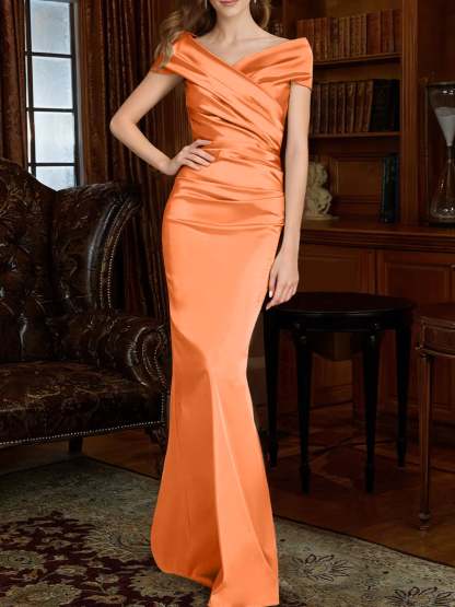 Off-the-Shoulder Column Gowns for the Mother of the Bride