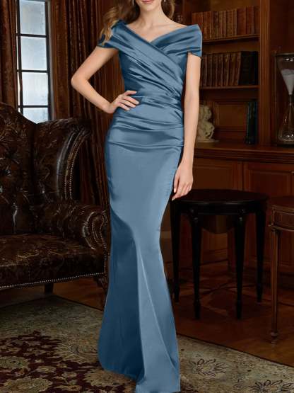 Off-the-Shoulder Column Gowns for the Mother of the Bride