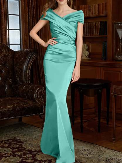 Off-the-Shoulder Column Gowns for the Mother of the Bride
