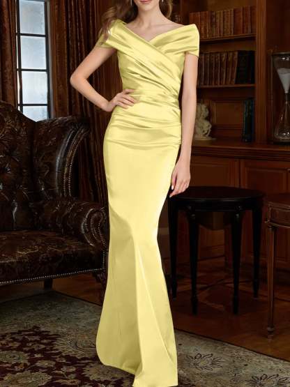 Off-the-Shoulder Column Gowns for the Mother of the Bride