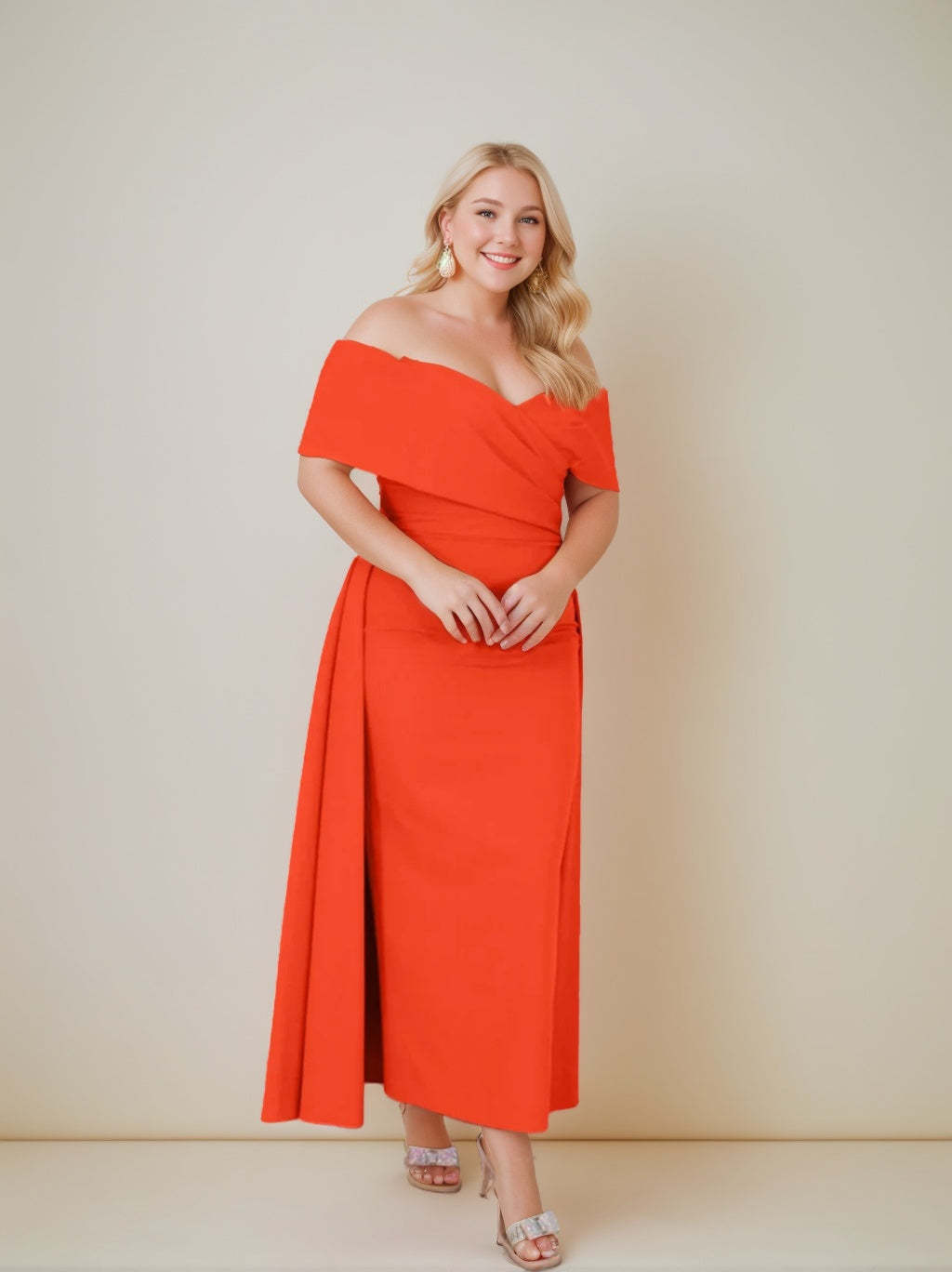 Princess A-Line Off-the-Shoulder Ankle-Length Dress for the Mother of the Bride