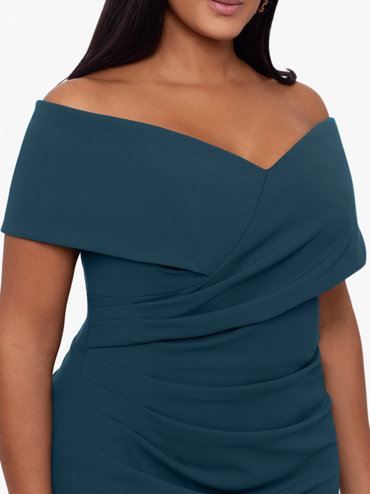 Plus Size Off-the-Shoulder Mermaid Trumpet Sleeveless Mother Of The Bride Floor-Length Dress