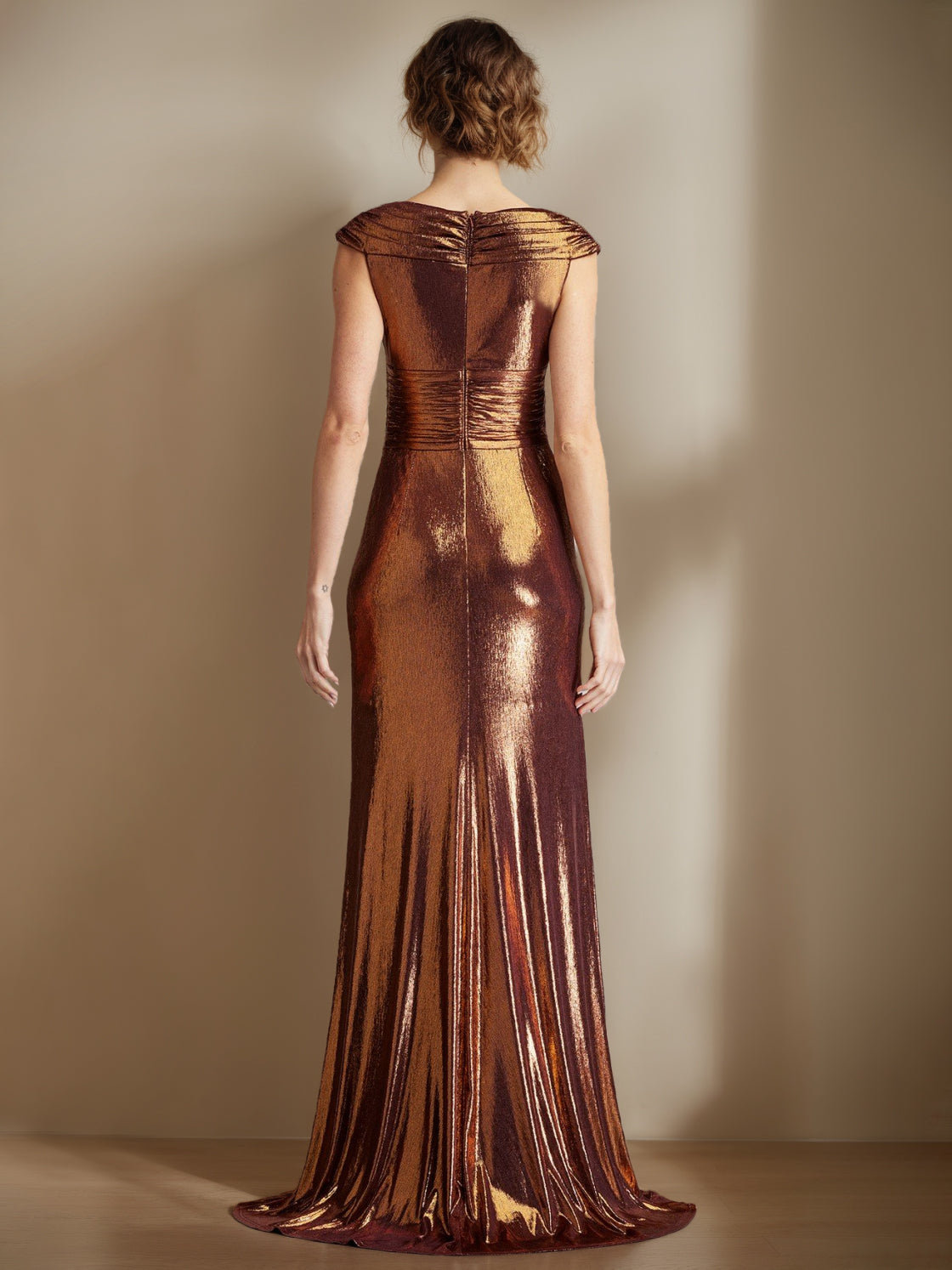 Mermaid/Trumpet Sleeveless Floor-Length Mother of the Bride Dress with Scoop Neck Ruffles & Side Split