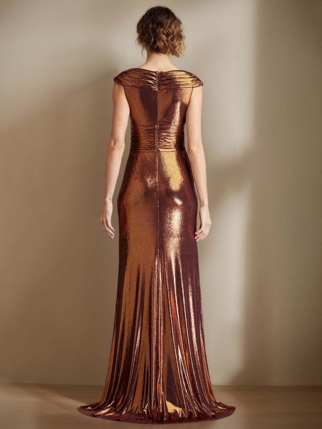 Mermaid/Trumpet Sleeveless Floor-Length Mother of the Bride Dress with Scoop Neck Ruffles & Side Split