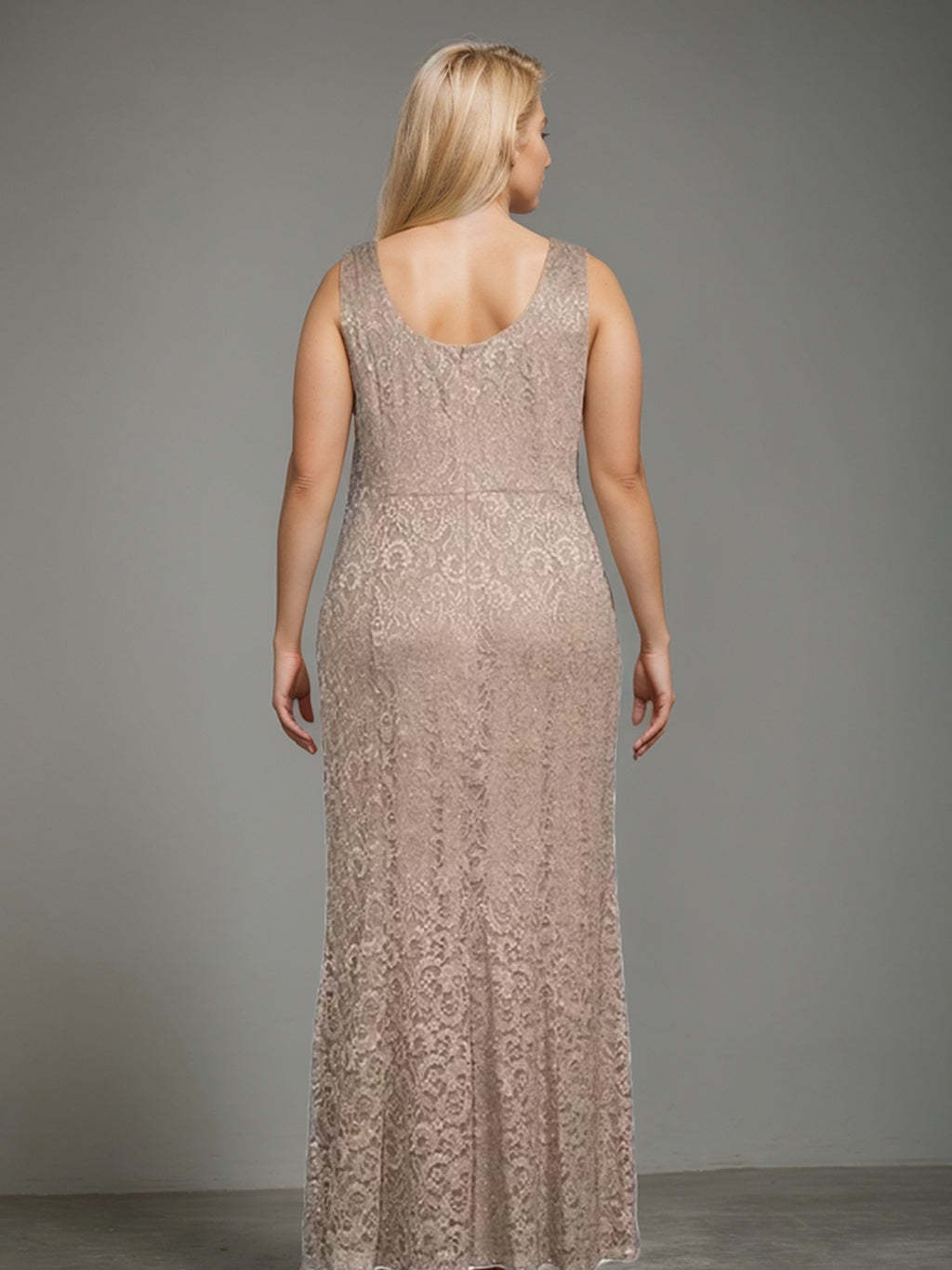 Plus Size 2-Piece Mother of the Bride Dress Set with Square Neck and Floor-Length Sheath