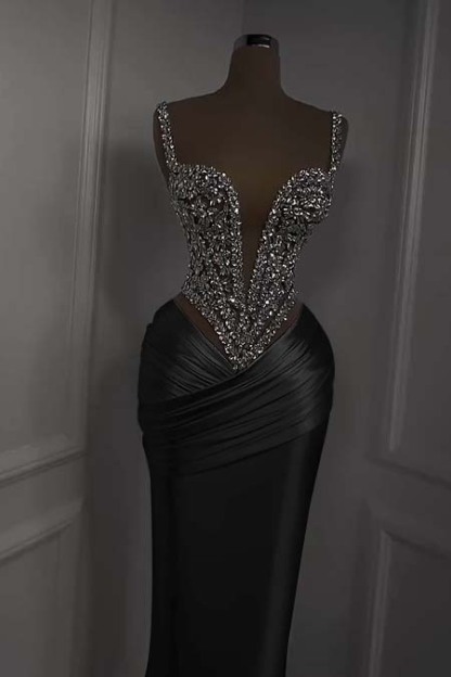 Spaghetti Strap Sweetheart Sleeveless Long Formal Dress With Beading