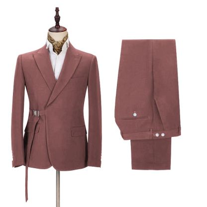 Stylish Two-Piece Groom and Groomsmen Suits with Peaked Lapel