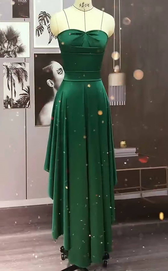Sweetheart Dark Green Junior Bridesmaid Dress