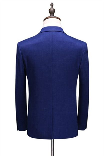 Chic Slim Fit Navy Blue Notched Lapel Wedding Tuxedo