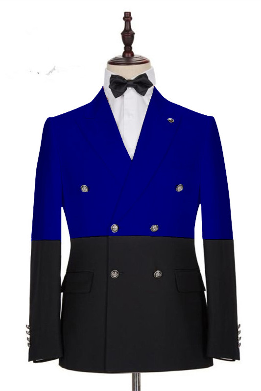 Elegant Royal Blue Double-Breasted Tuxedo Suit for Wedding