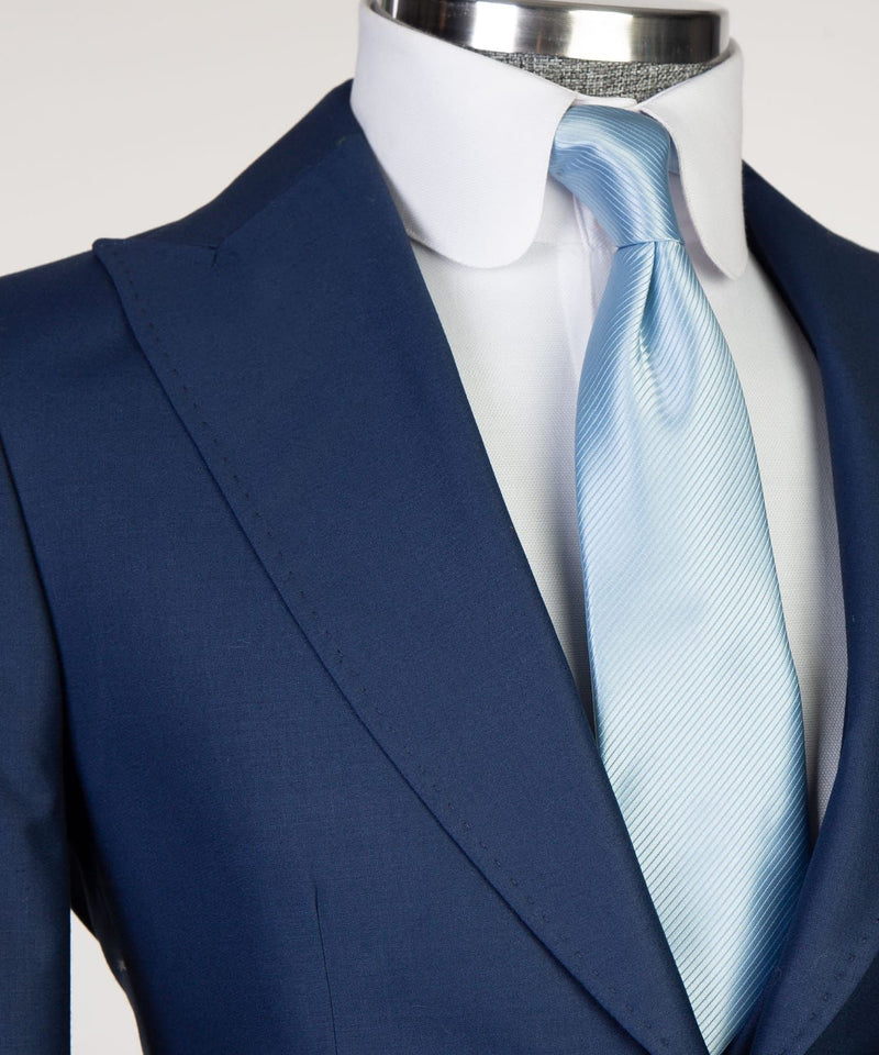 Dud New Arrival Navy Three-Piece Business Men's Suits with Peaked Lapel