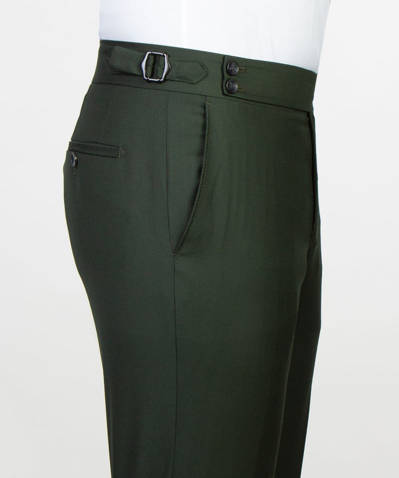 Chic Dark Green Three-Piece Peaked Lapel Business Men's Suits