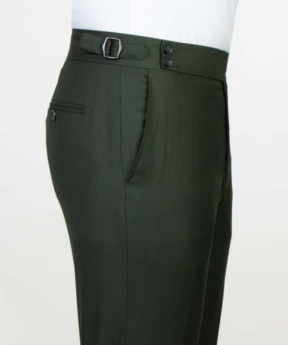 Chic Dark Green Three-Piece Peaked Lapel Business Men's Suits