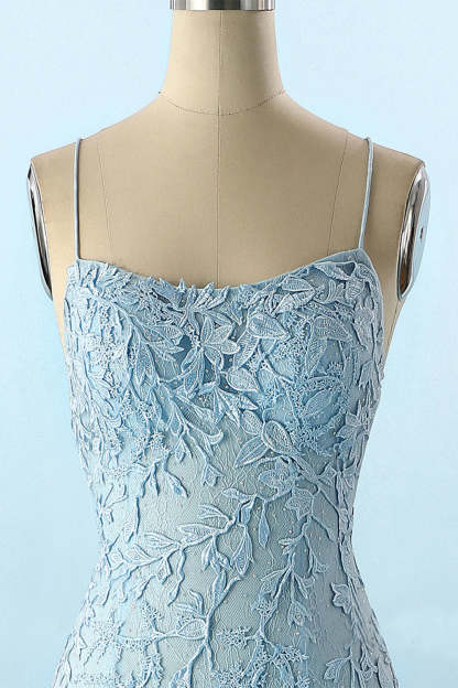 Backless Prom Dress with Mermaid Silhouette and Lace