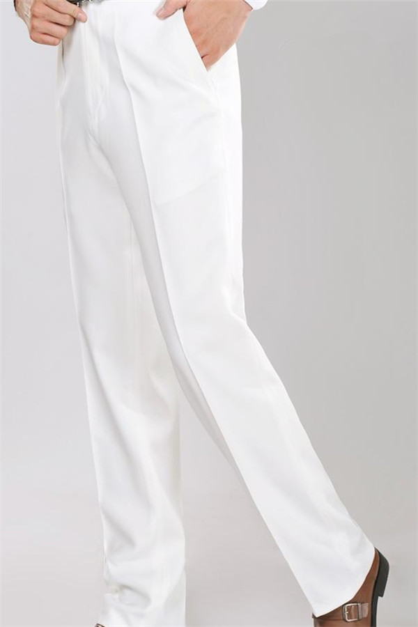Handsome White Shawl Lapel Jacquard Fashion Reception Suit for Groom with Two Pieces
