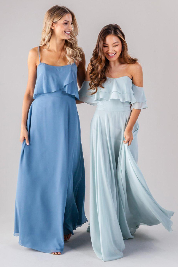 Ruffle Off-the-Shoulder Bridesmaid Dress