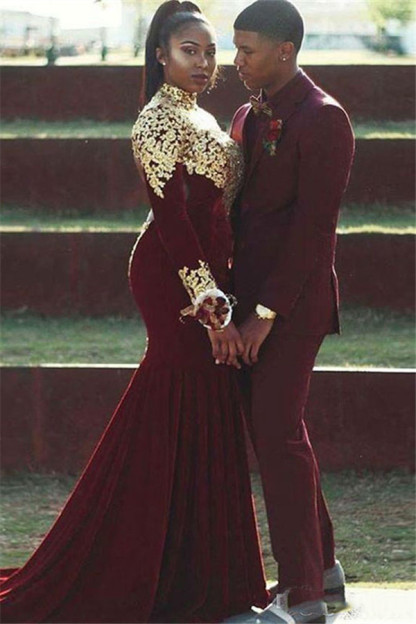 High-Quality Burgundy Notched Lapel Prince Suit for Groom