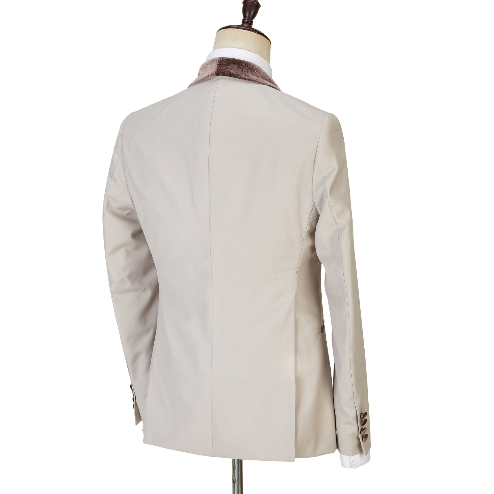 Fashion Shiny Slim Fit Joseph Light Champagne Shawl Lapel Three-Piece Men's Suits