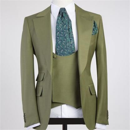 Formal Popular Three-Piece Dinner Prom Suit for Man Peaked Lapel
