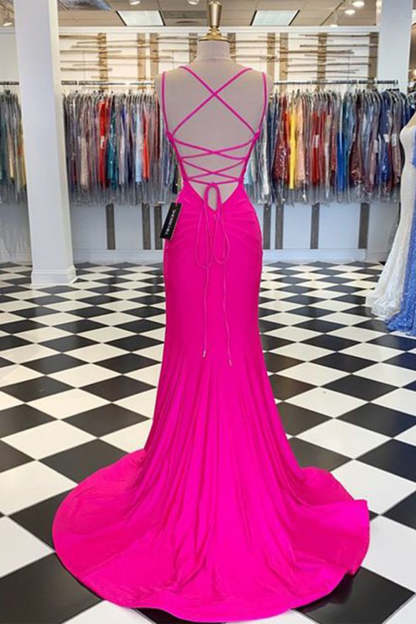 Prom Dress in Hot Pink with Mermaid Silhouette