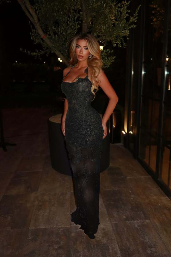 Halter Sleeveless Long Mermaid Formal Dress With Lace Embroidery