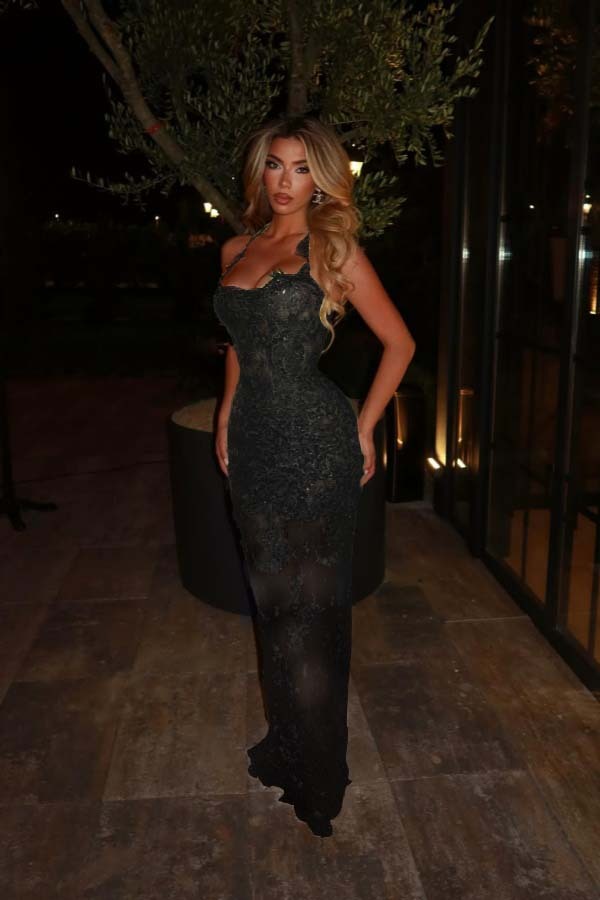 Halter Sleeveless Long Mermaid Formal Dress With Lace Embroidery