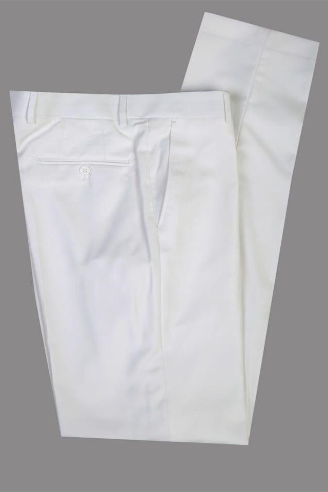 Fashion White Peaked Lapel Slim-Fit Wedding Groom Suit