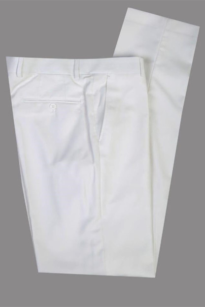 Fashion White Peaked Lapel Slim-Fit Wedding Groom Suit