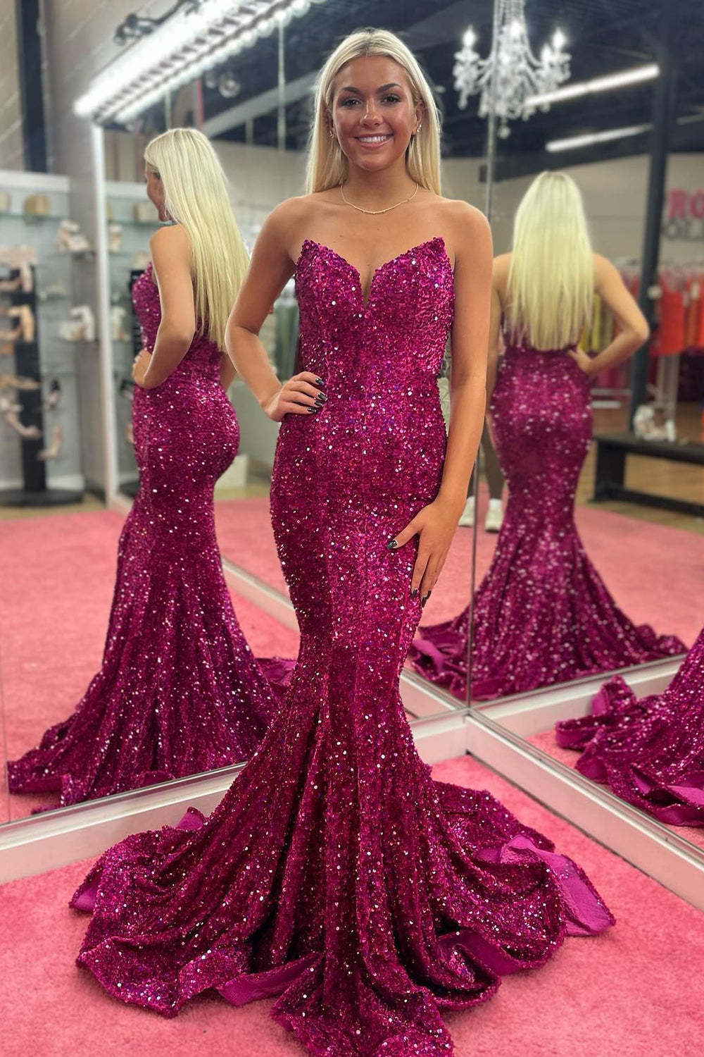 Sweetheart Prom Gown in Pink