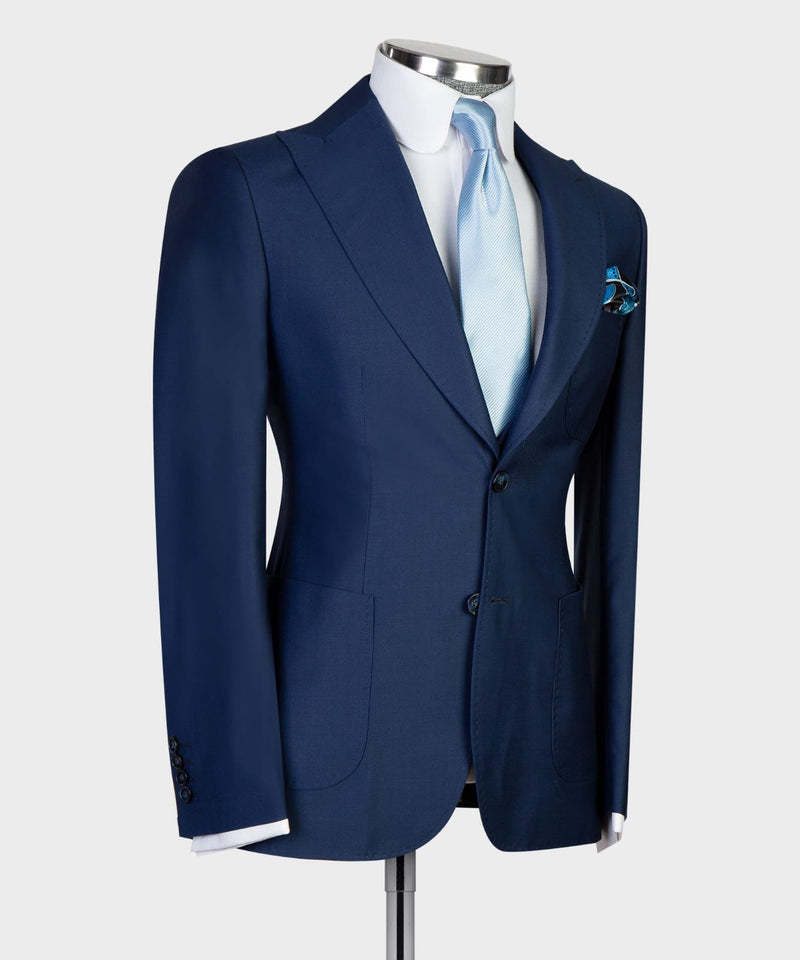 Dud New Arrival Navy Three-Piece Business Men's Suits with Peaked Lapel