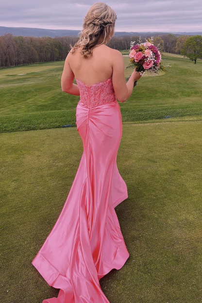 Long Sweetheart Corset Prom Dress in Royal Blue with Mermaid Silhouette and Appliques
