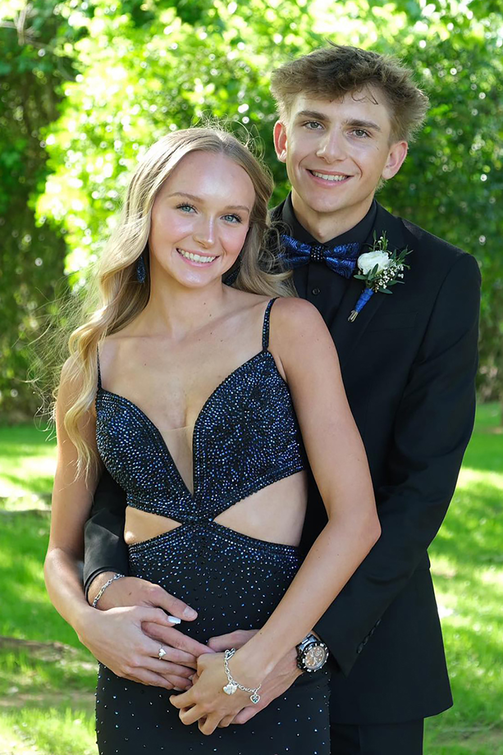 Black Beaded Glitter Mermaid Prom Dress with Long Slit and Spaghetti Straps