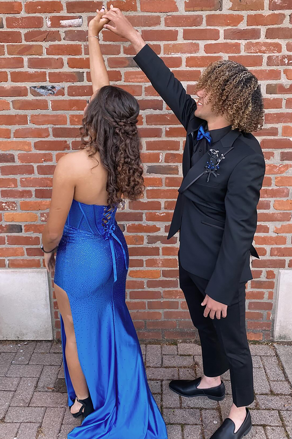 Elegant Beaded Long Corset Prom Dress in Royal Blue with Sweetheart Mermaid Silhouette and Slit