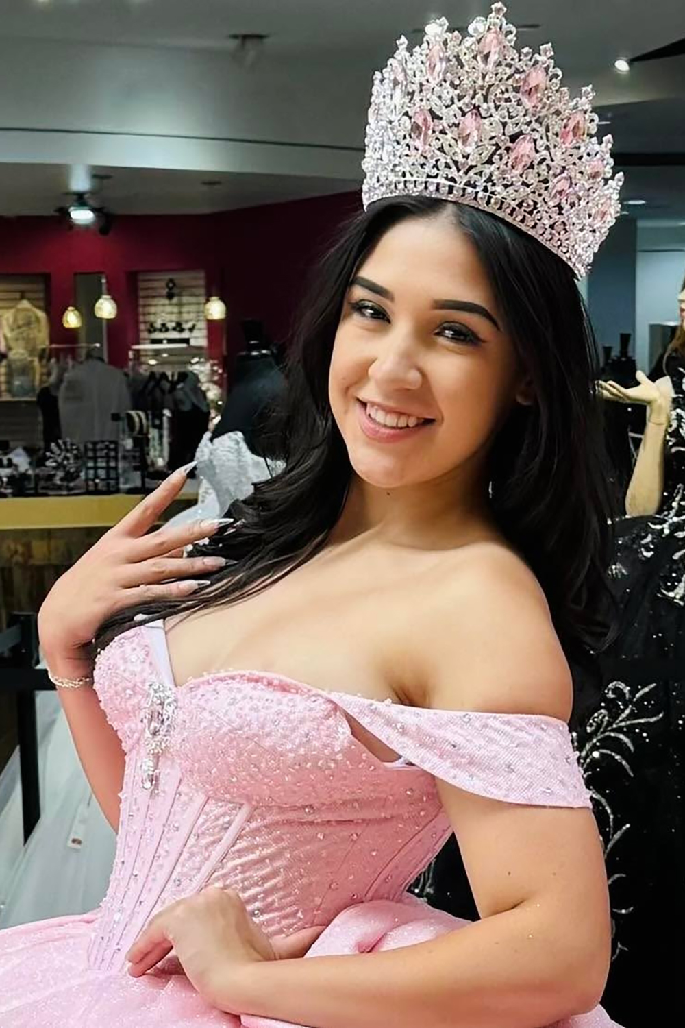 Mint Off-the-Shoulder Sparkly Princess Tulle Quinceanera Dress Featuring Sequins and a Bow