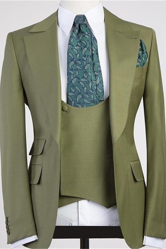 Formal Popular Three-Piece Dinner Prom Suit for Man Peaked Lapel