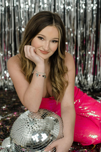 Long Prom Jumpsuits with Sparkly Fuchsia Sequins and Spaghetti Straps