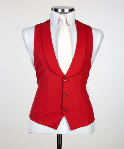 Red Peaked-Lapel Donald Bespoke Three-Piece Men's Suits