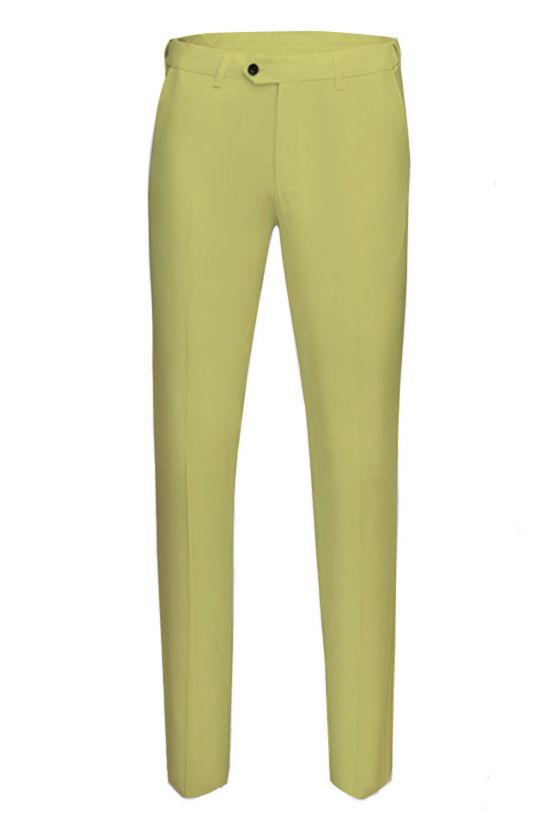 Stylish Yellow Peaked Lapel Three-Piece Groom and Groomsmen Suits