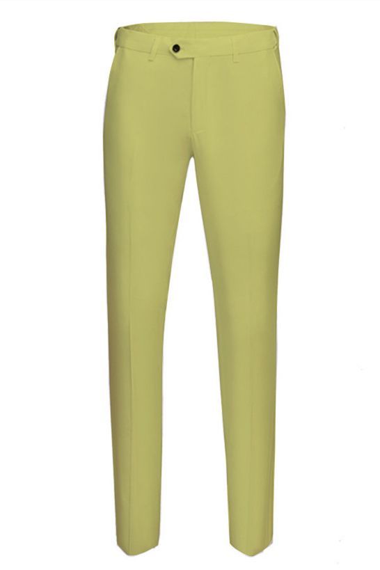 Stylish Yellow Peaked Lapel Three-Piece Groom and Groomsmen Suits