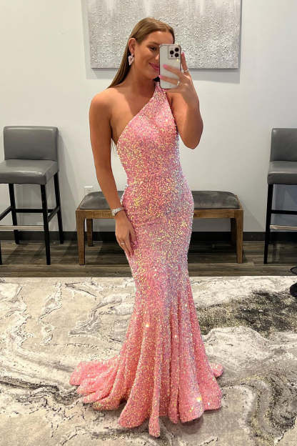 Long Prom Dress with Burgundy Mermaid Sequins