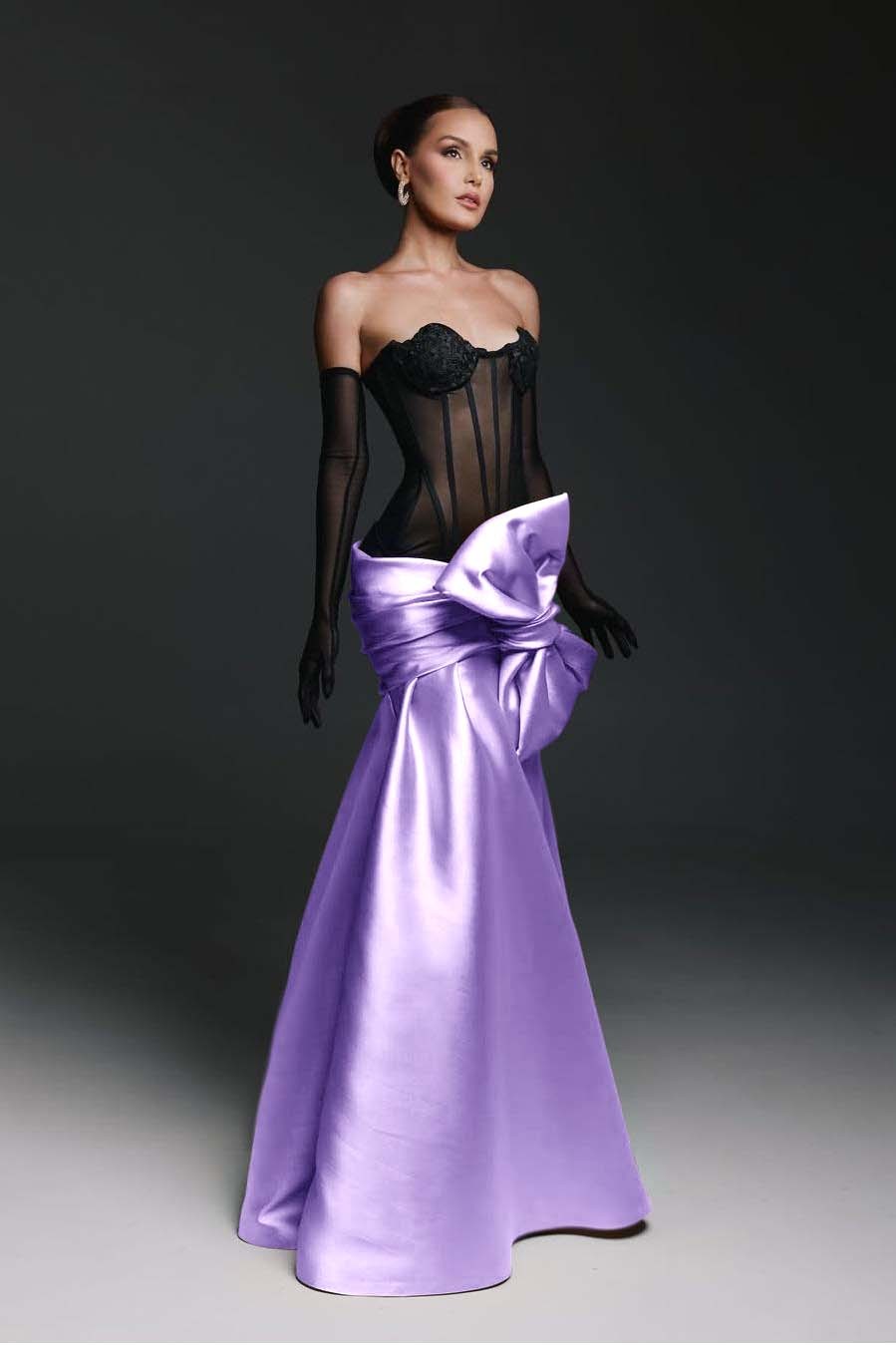 Strapless Sweetheart Sleeveless Long Mermaid Formal Dress With Gloves