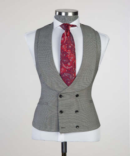 Eugene Latest Design Three-Piece Gray Peaked Lapel Men's Suits