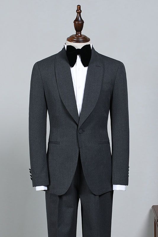 Nelson All-Black One-Button Slim-Fit Wedding Suit for Grooms