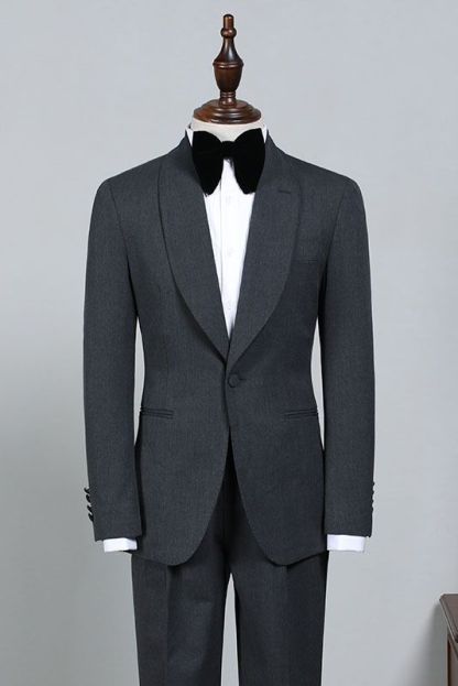 Nelson All-Black One-Button Slim-Fit Wedding Suit for Grooms