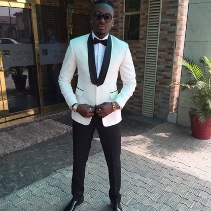 Romantic White One-Button Shawl Lapel Wedding Suit for Men