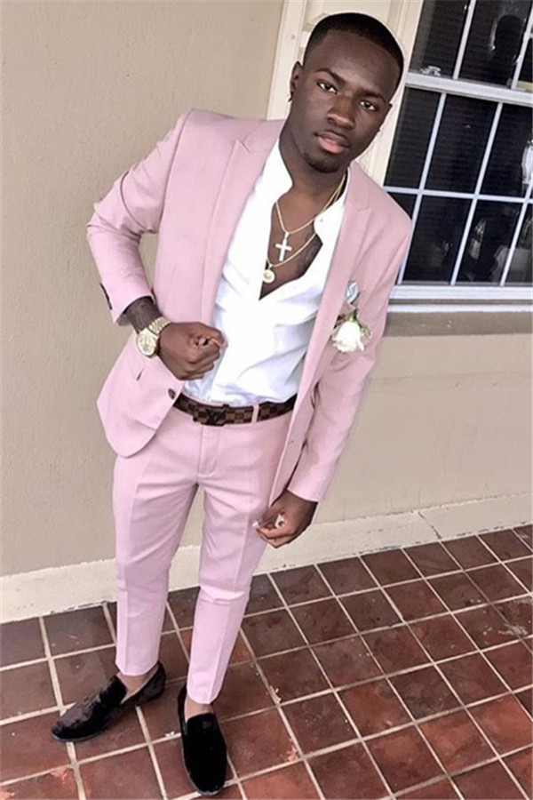 Handsome Pink Groom and Groomsmen Suits Two Pieces
